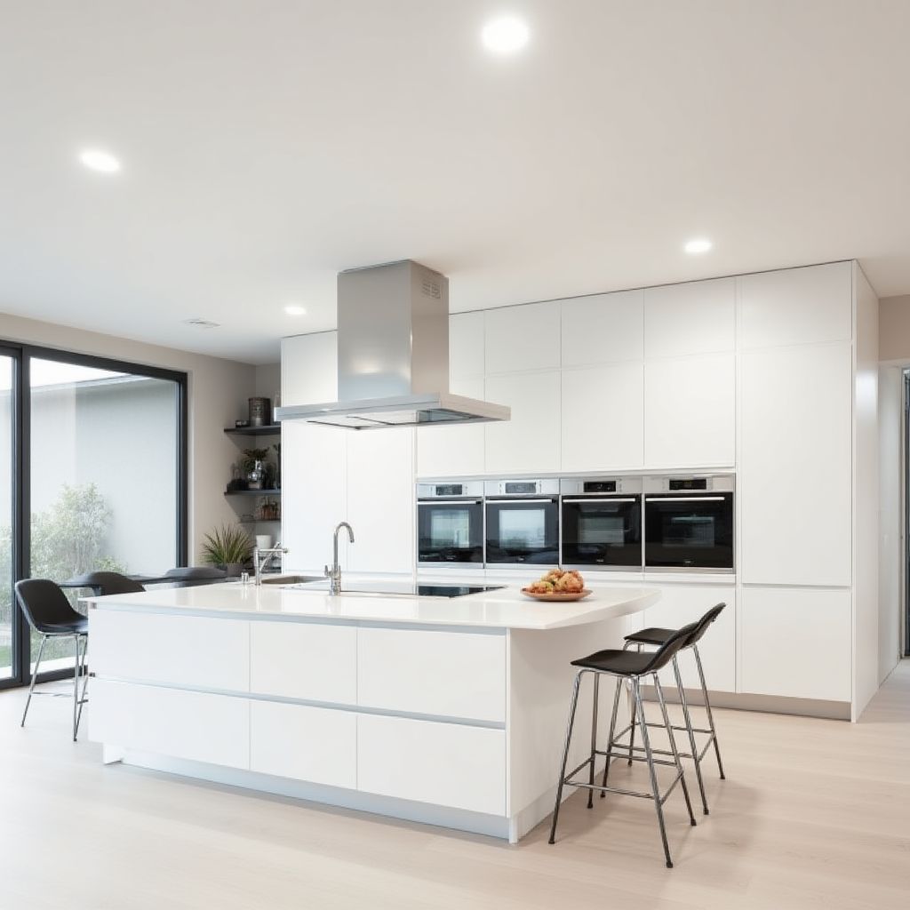 Moderní kuchyně s designovým stropem